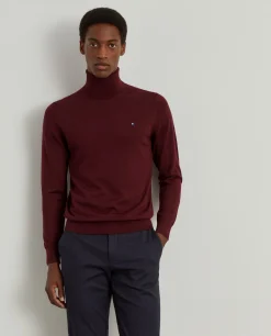 Camisola gola alta 100% lã merino