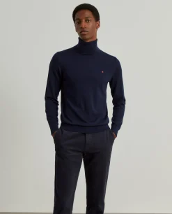 Camisola gola alta 100% lã merino