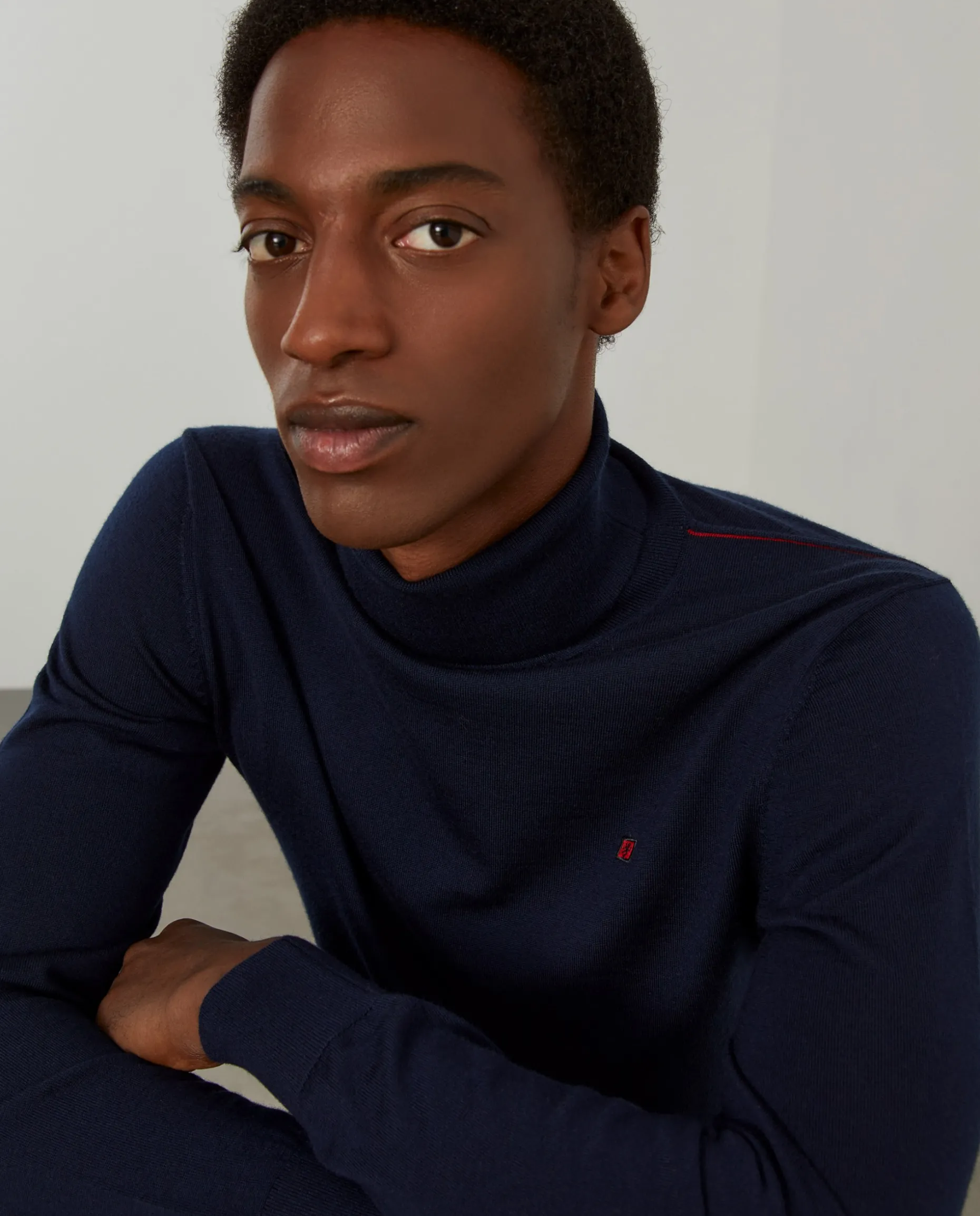 Camisola gola alta 100% lã merino