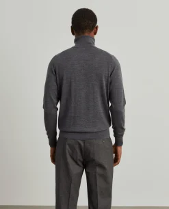 Camisola gola alta 100% lã merino