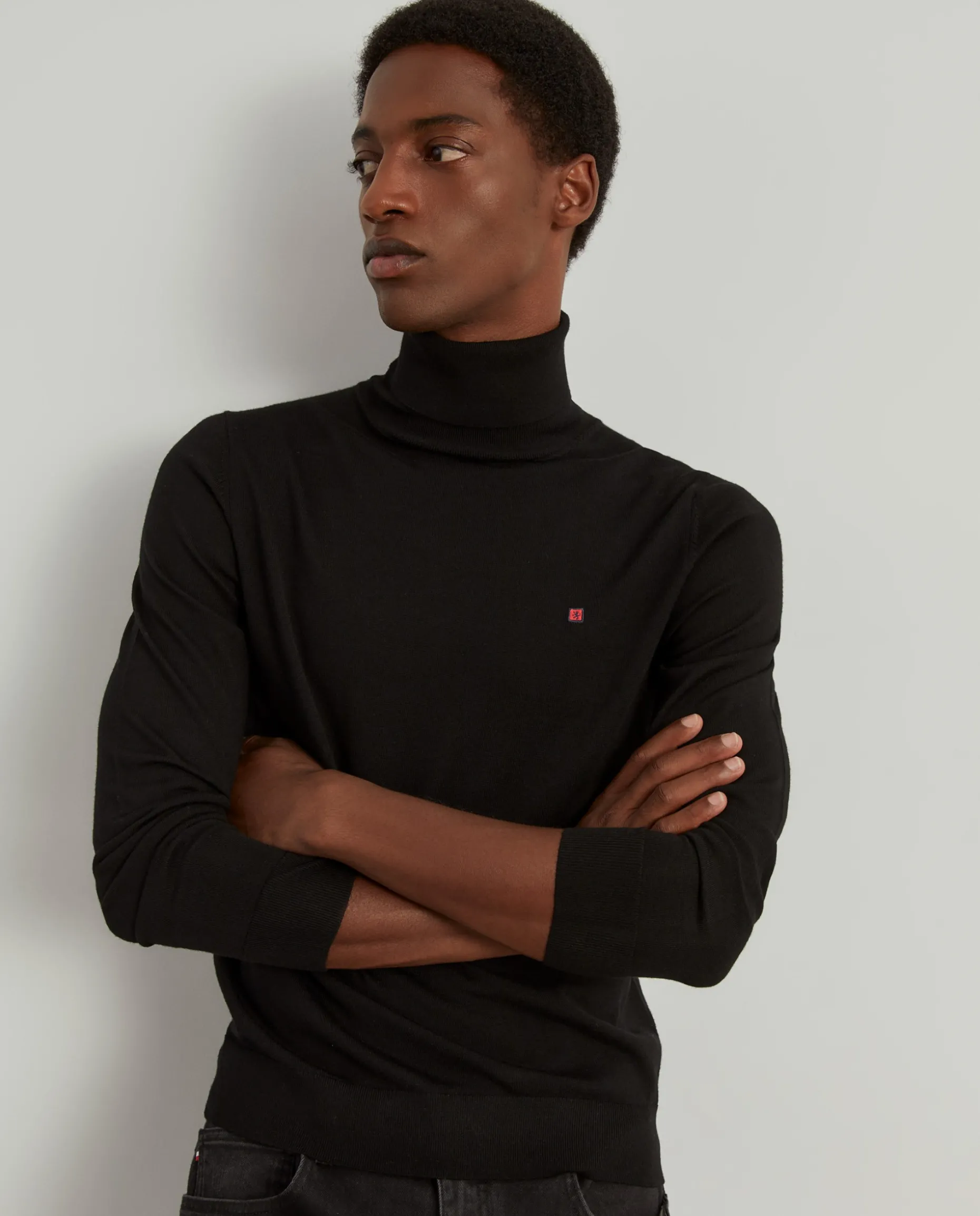 Camisola gola alta 100% lã merino