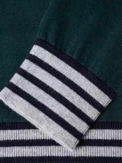 Camisola gola alta com detalhe de riscas