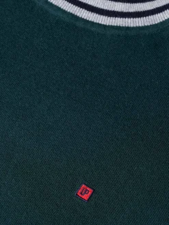 Camisola gola alta com detalhe de riscas