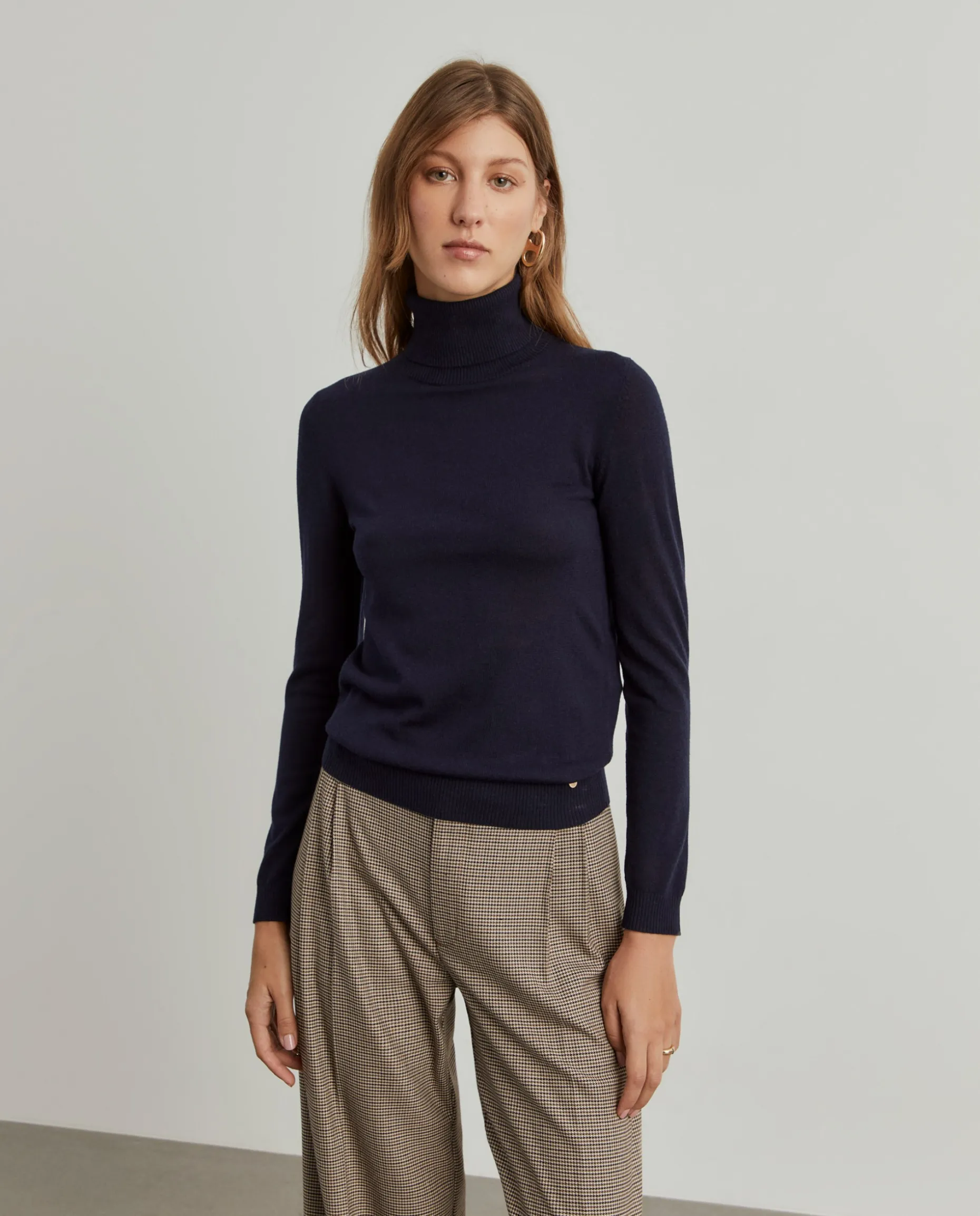 Camisola gola alta com lã