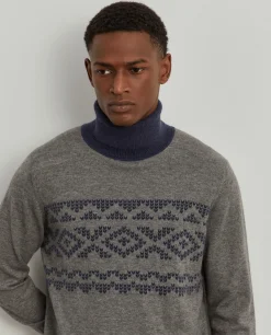 Camisola gola alta jacquard