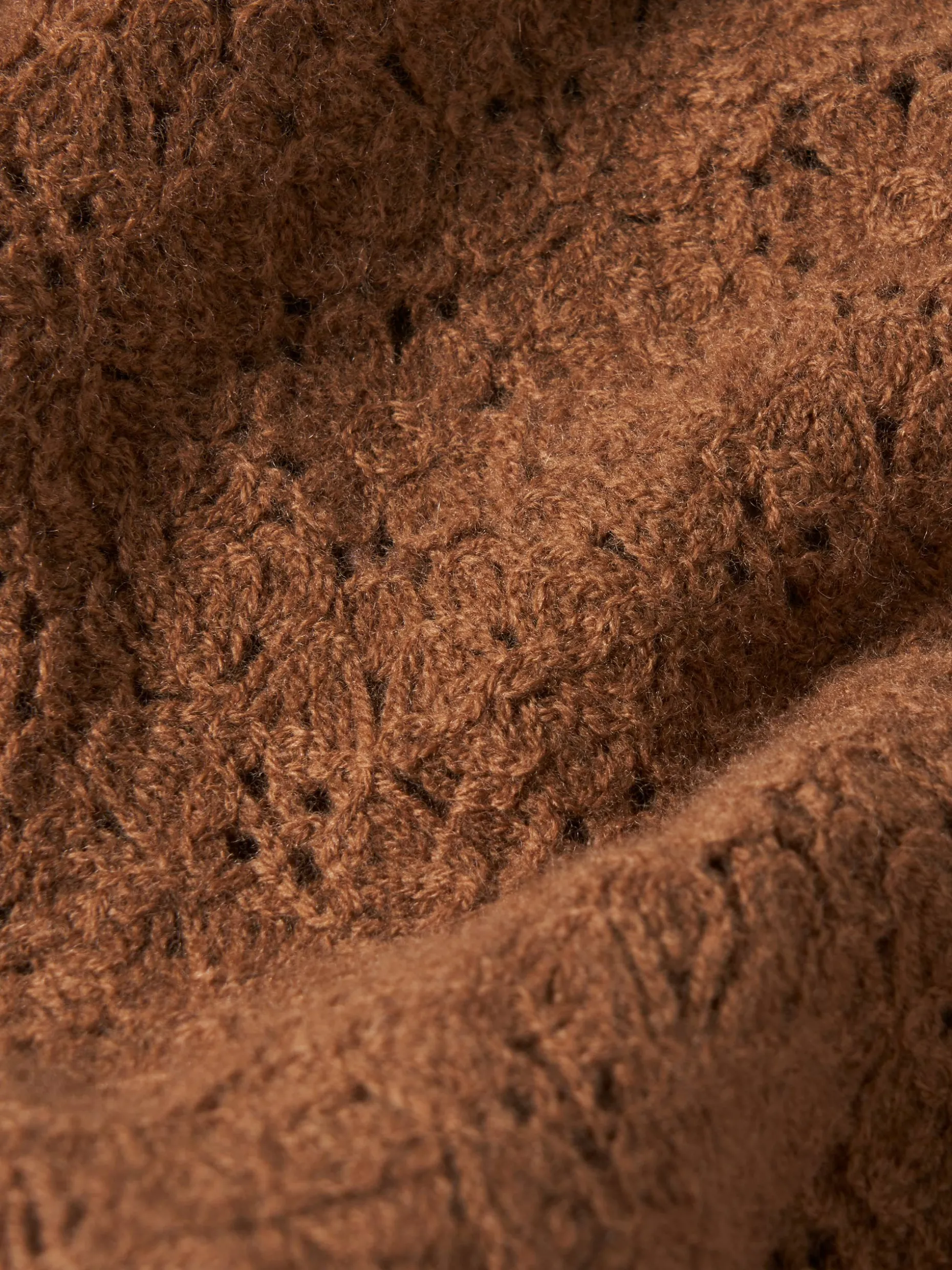 Camisola gola alta mangas croché