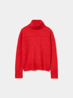 Camisola gola alta mistura de lã e alpaca