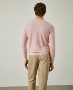 Camisola malha estruturada com gola redonda