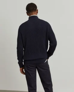 Camisola malha estruturada com fecho