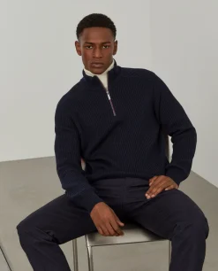 Camisola malha estruturada com fecho