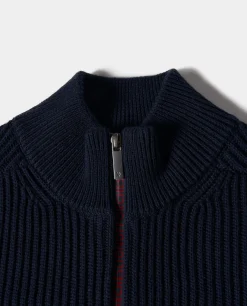 Camisola malha estruturada com fecho