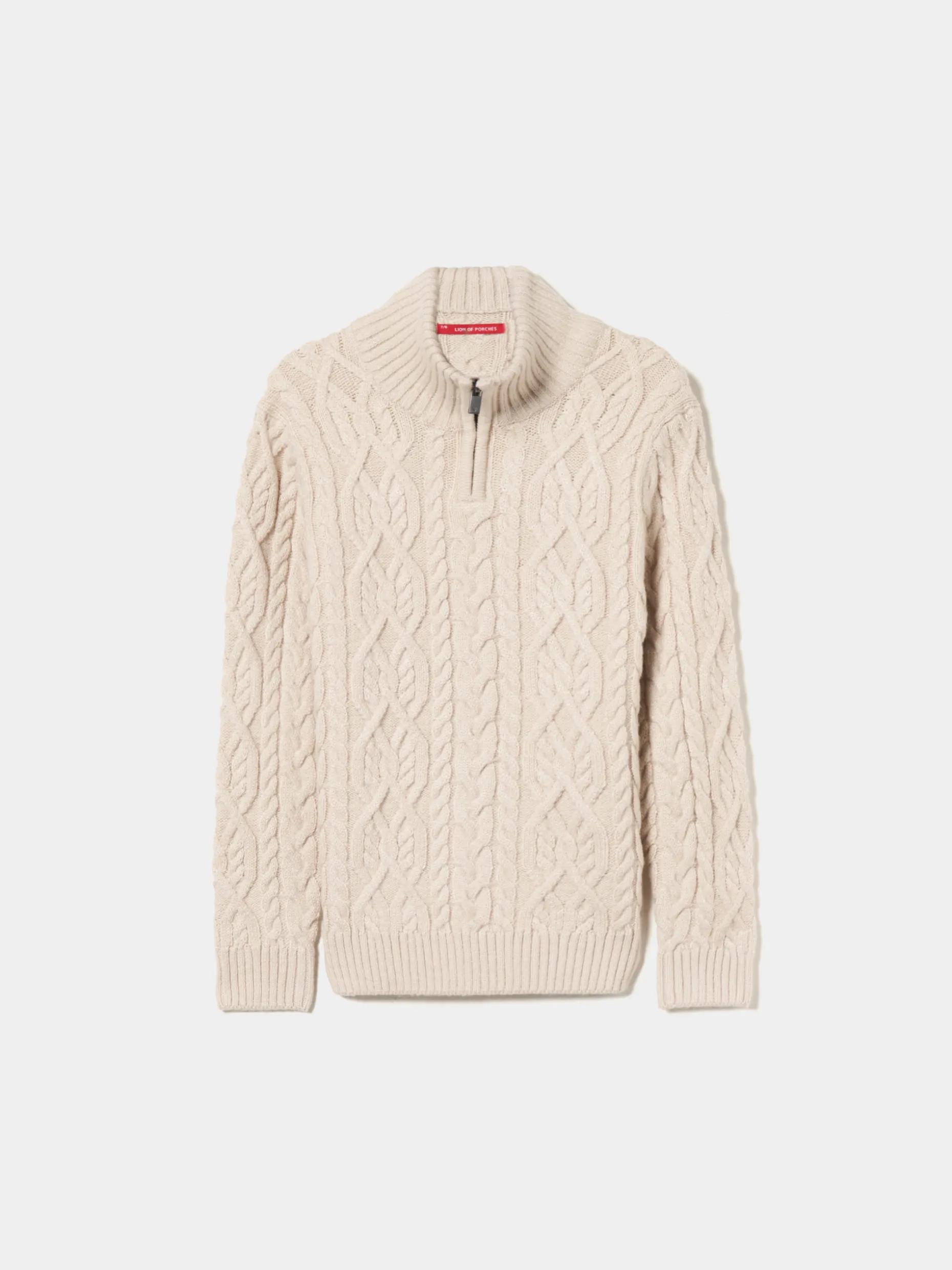 Camisola malha tricotada com fecho