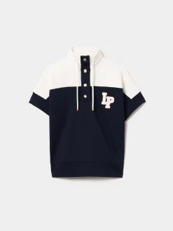 Camisola manga curta malha bicolor