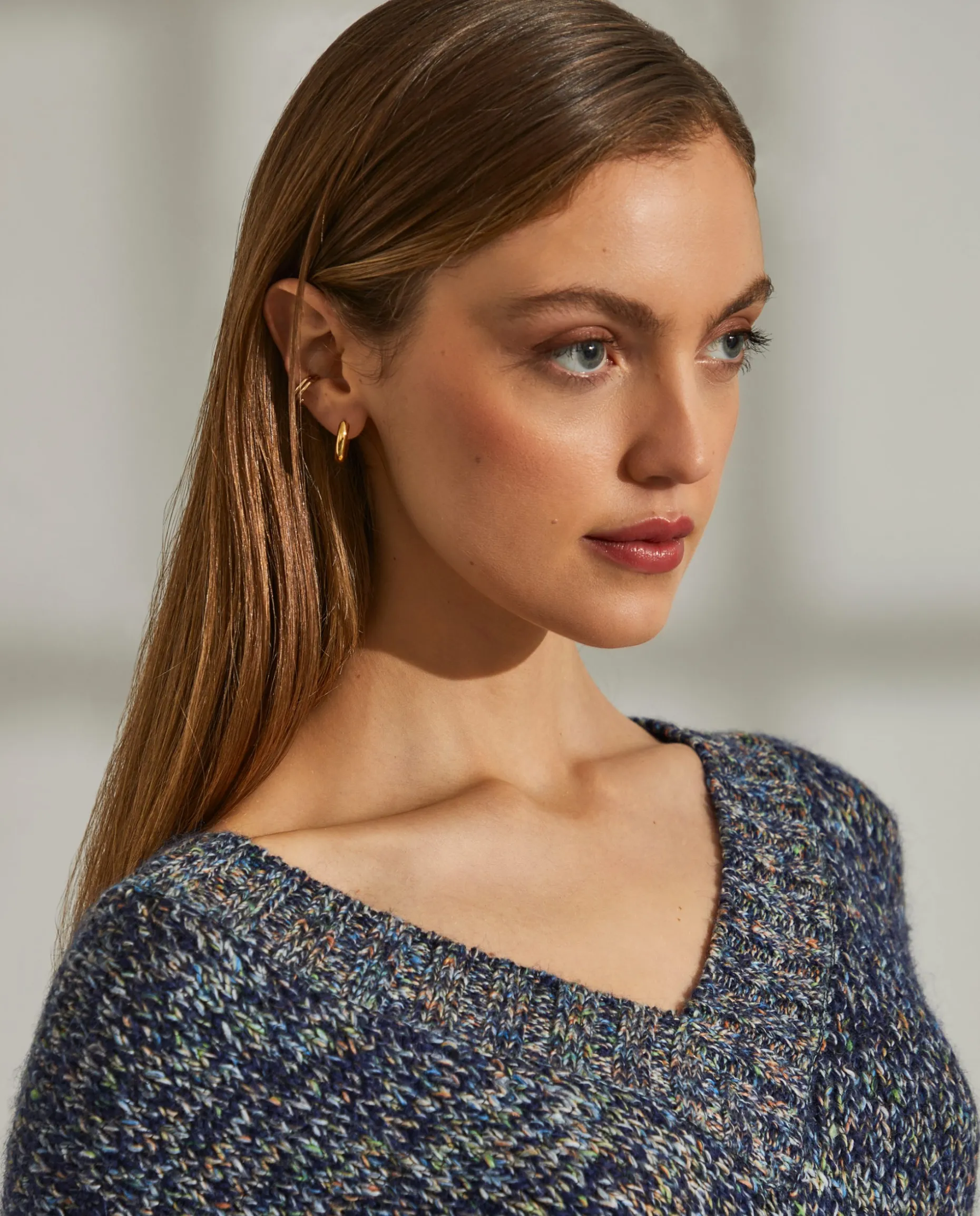 Camisola multicolor alpaca e algodão