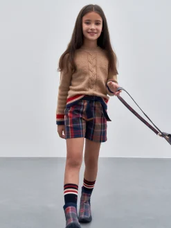 Camisola trançada com riscas