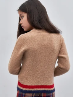 Camisola trançada com riscas