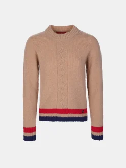 Camisola trançada com riscas