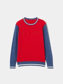 Camisola tricolor com logotipo