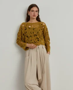 Camisola tricotada de malha aberta