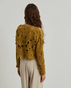 Camisola tricotada de malha aberta