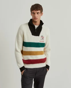 Camisola tricotada às riscas Lion x FDI