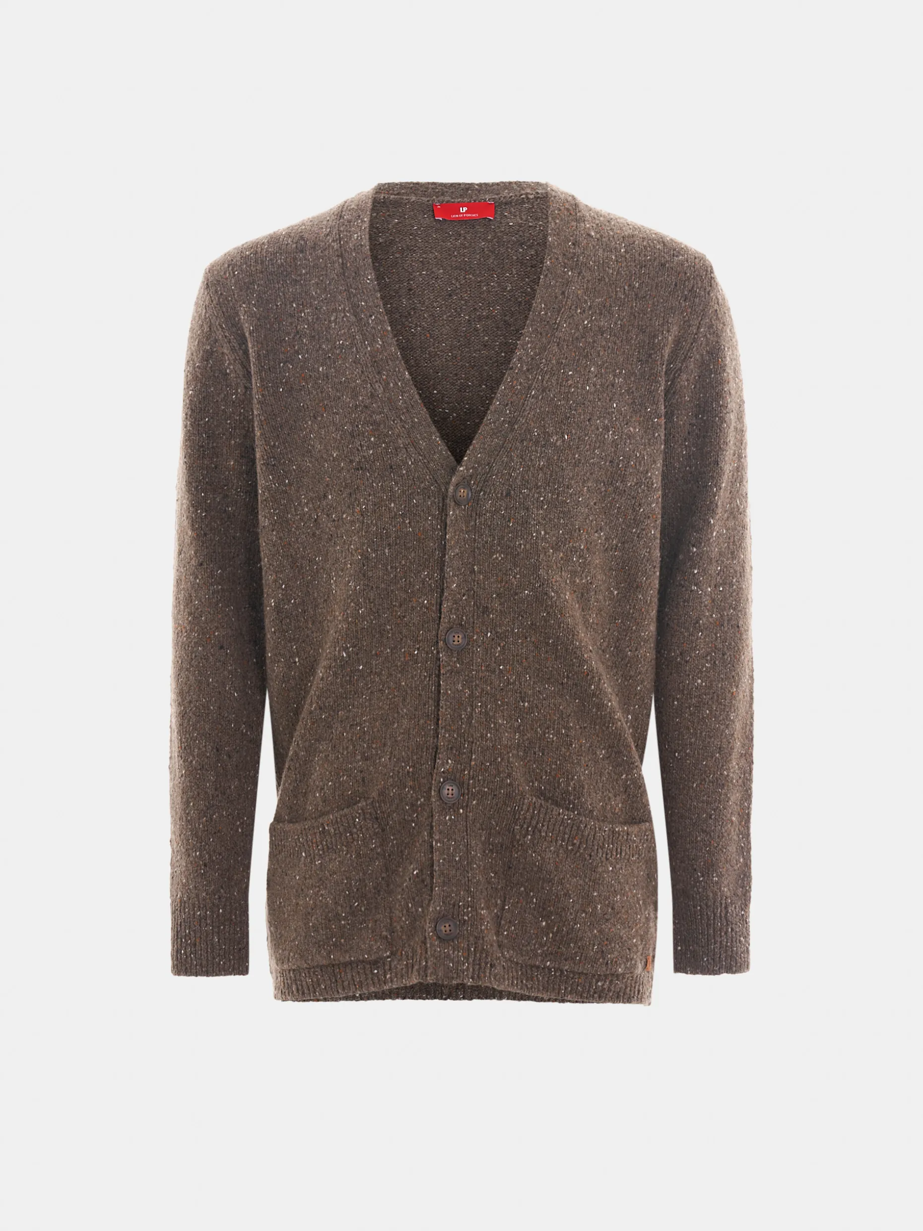 Cardigan bicolor mistura de lã