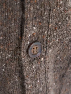 Cardigan bicolor mistura de lã