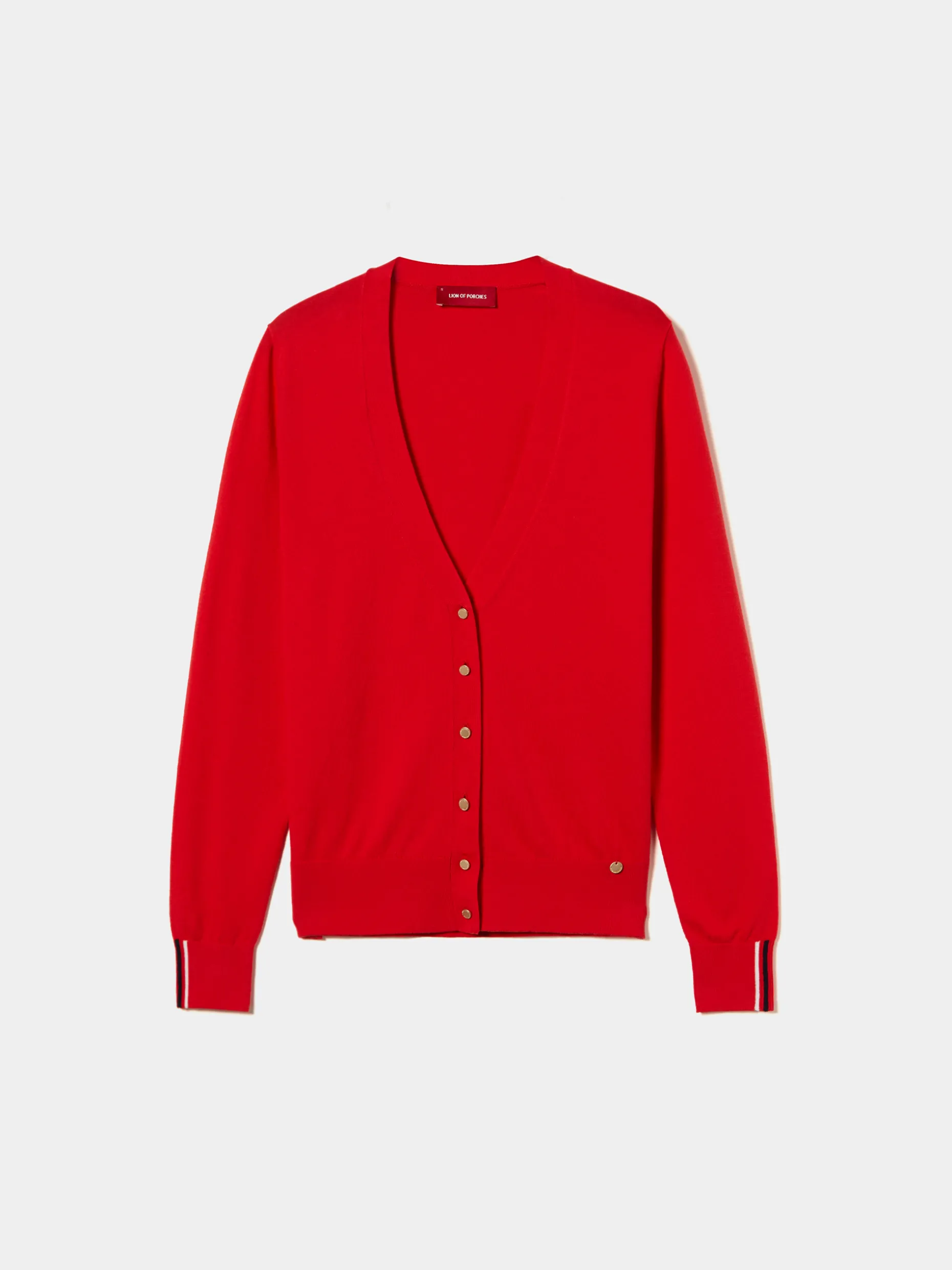 Cardigan clássico com botões em contraste