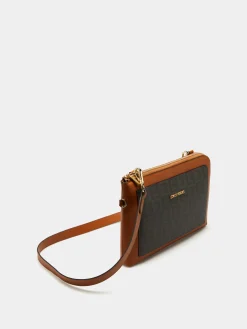 Carteira a tiracolo com monograma