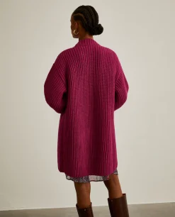 Casaco aberto de malha tricotada