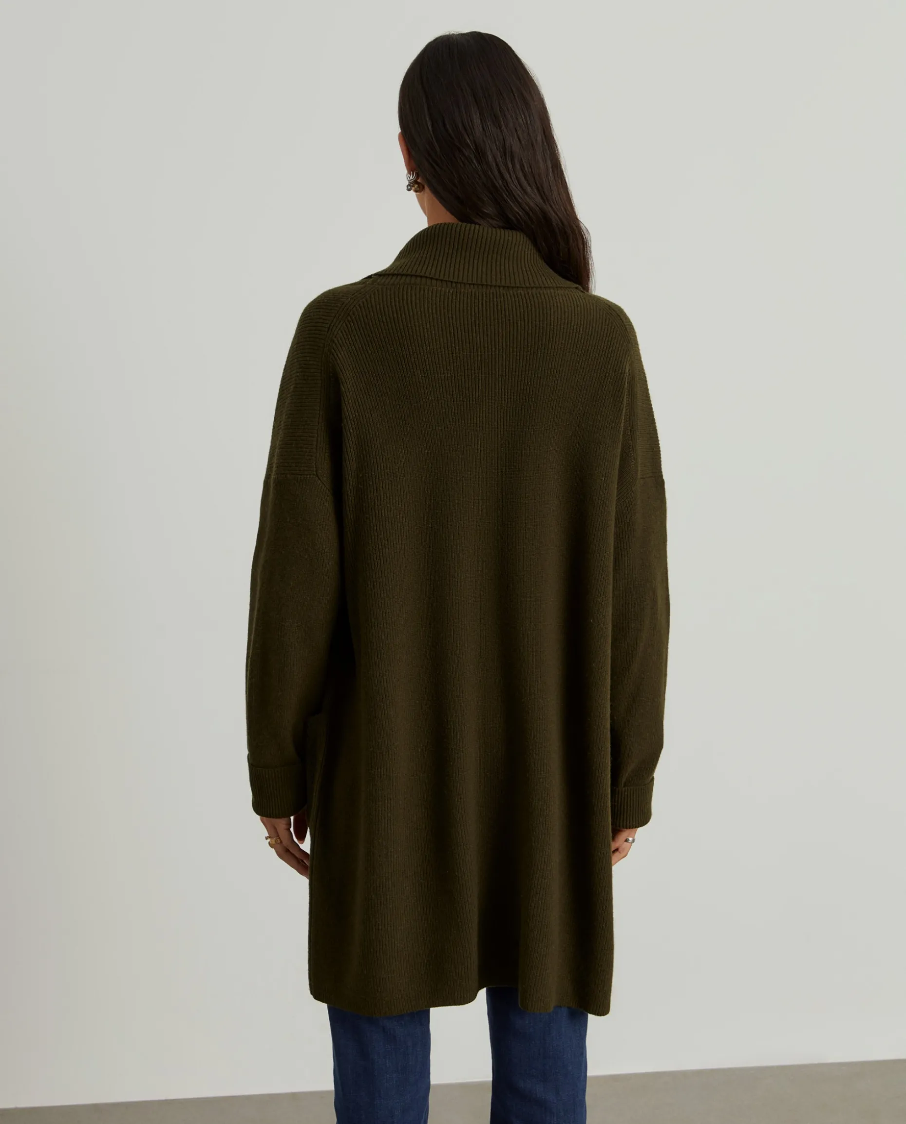 Casaco aberto malha tricotada