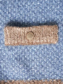 Casaco bicolor de malha tricotada