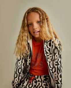 Casaco com capuz e branding all over