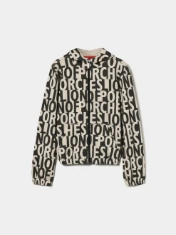 Casaco com capuz e branding all over