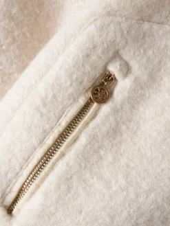 Casaco combinado com capuz mistura de lã