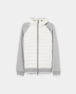 Casaco combinado de malha com capuz