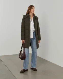 Casaco comprido acolchoado