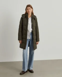 Casaco comprido acolchoado