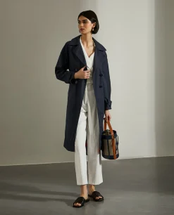 Casaco comprido de trespasse