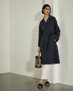 Casaco comprido de trespasse