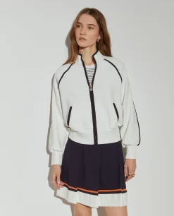 Casaco de malha bicolor