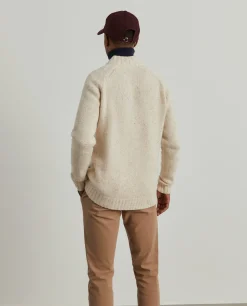 Casaco de malha bicolor em lã