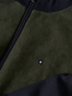 Casaco de malha bicolor frente em contraste