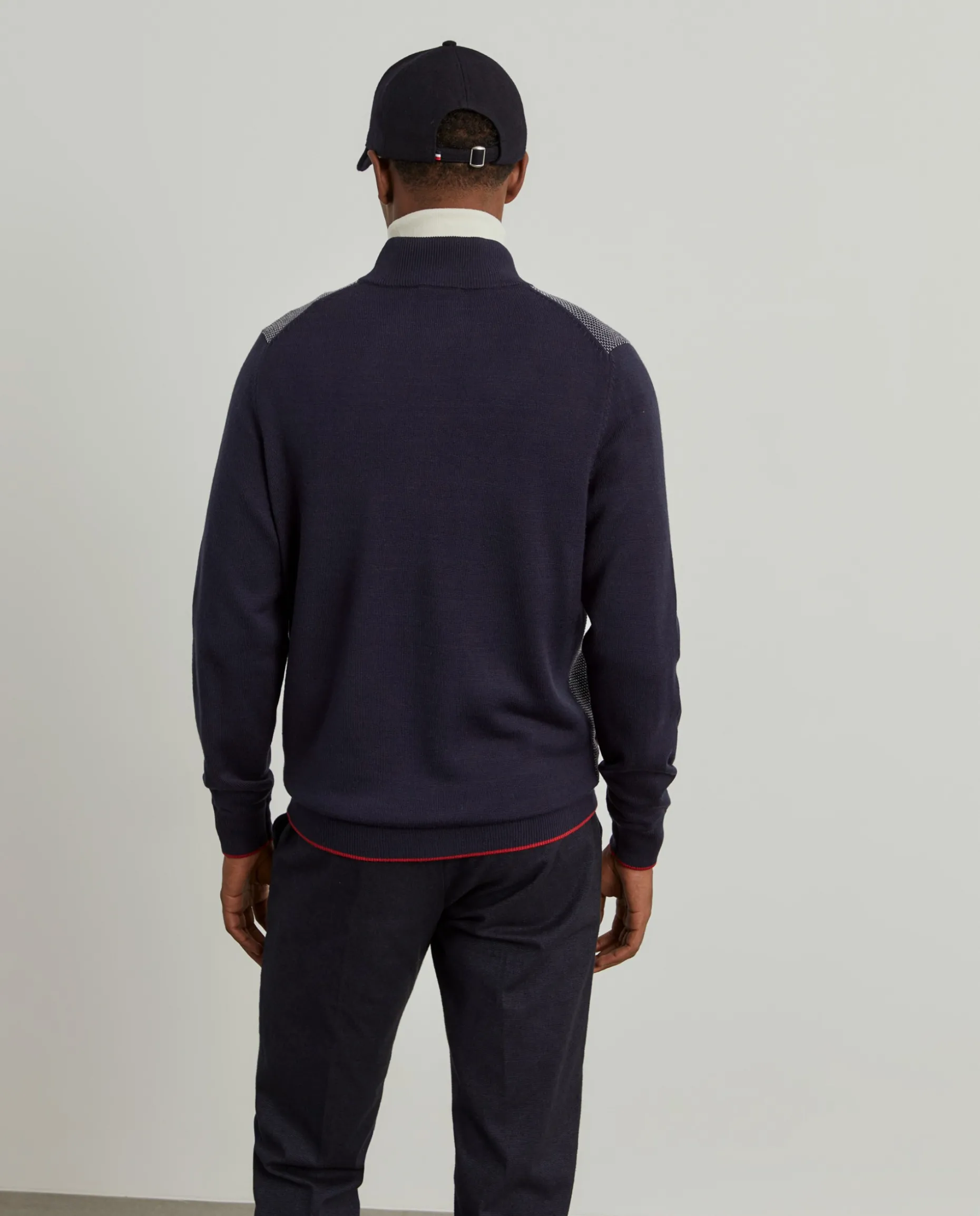 Casaco de malha bicolor lã merino