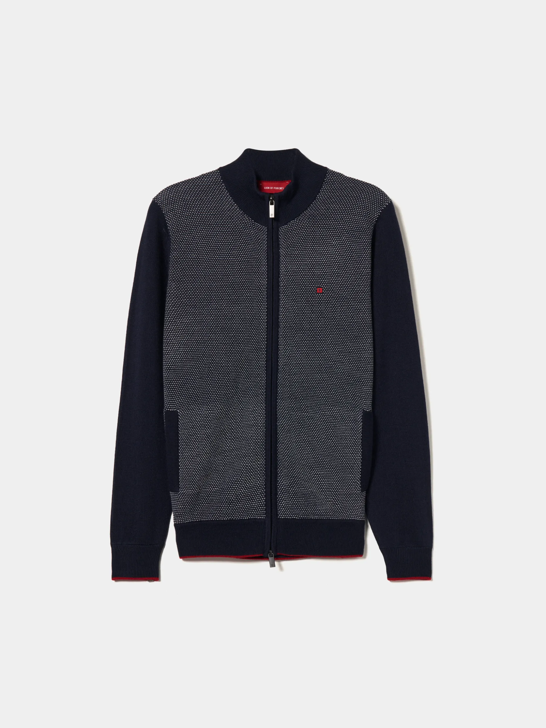 Casaco de malha bicolor lã merino