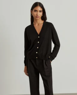 Casaco de malha básico com botões