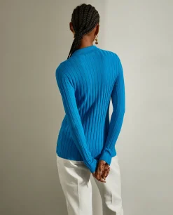 Casaco de malha canelada