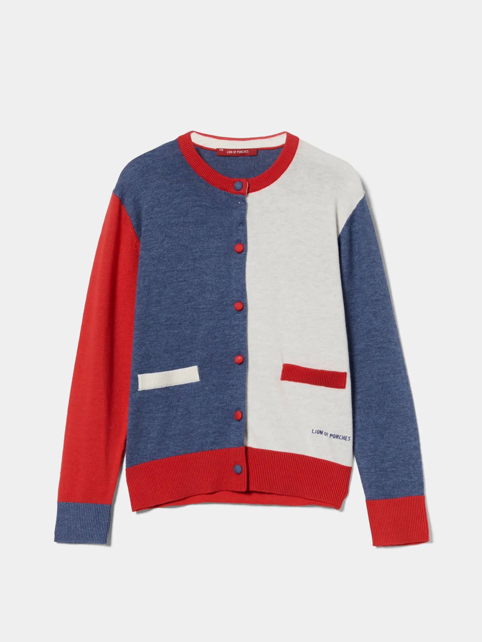 Casaco de malha color block