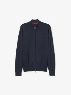 Casaco de malha com fecho em algodão