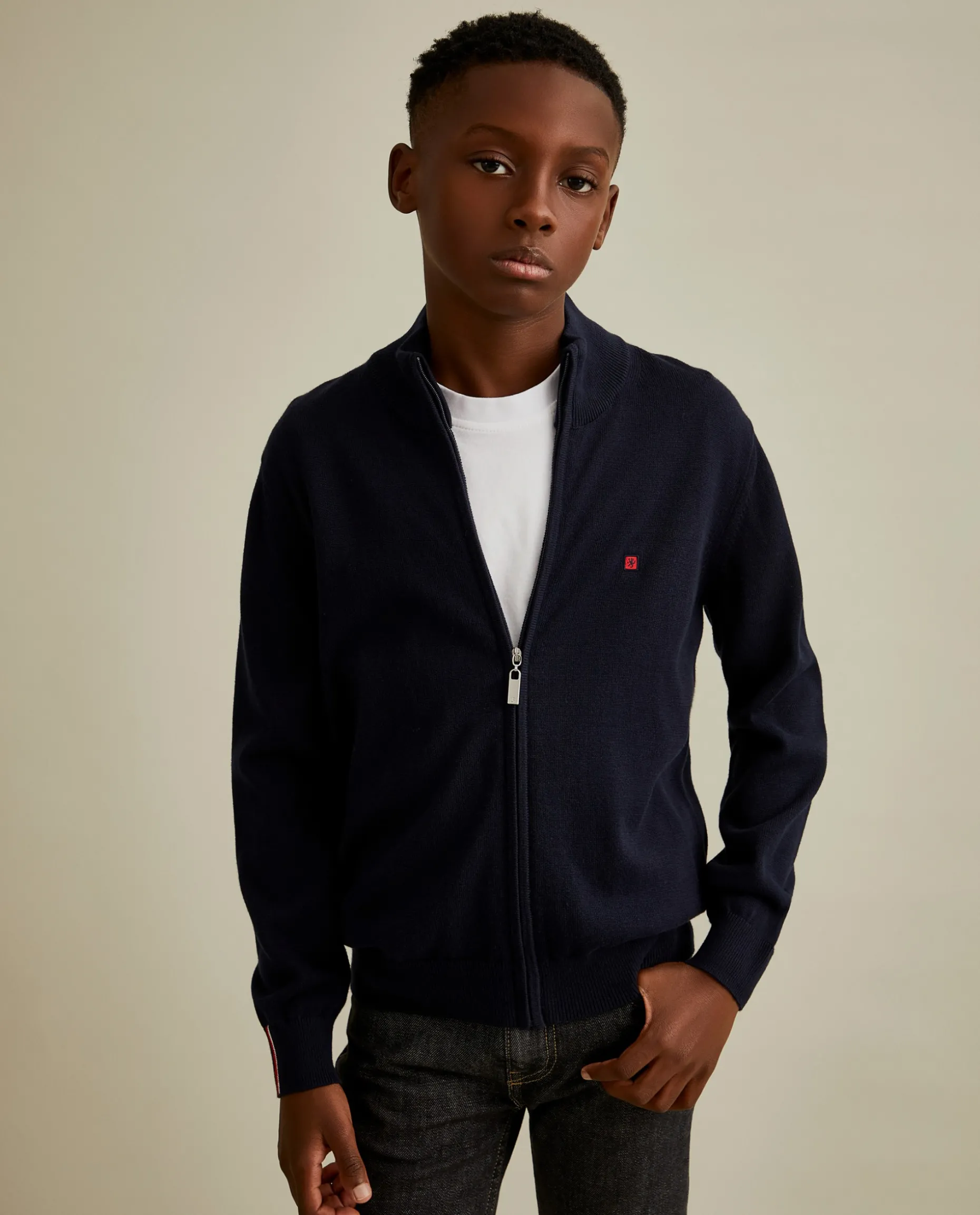 Casaco de malha com fecho